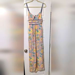 Free People Wisteria Floral Cut-Out Maxi Dress